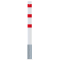 Barrier bollard | tubular steel  152 x 3.2 mm | removable | without lock | Total length in mm 2000 | hot-dip galvanized and white coated withthree red reflecting stripes